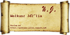 Welkusz Júlia névjegykártya